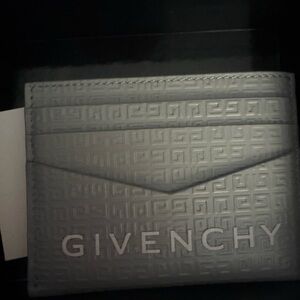 Givenchy Embossed Silver Card Holder